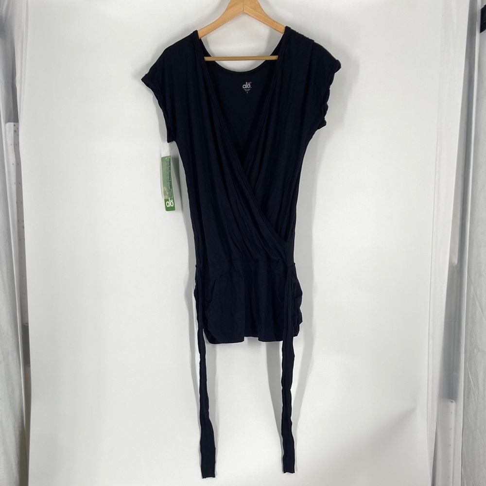 ALO Sport Black Cross Back Tunic Size S NWT